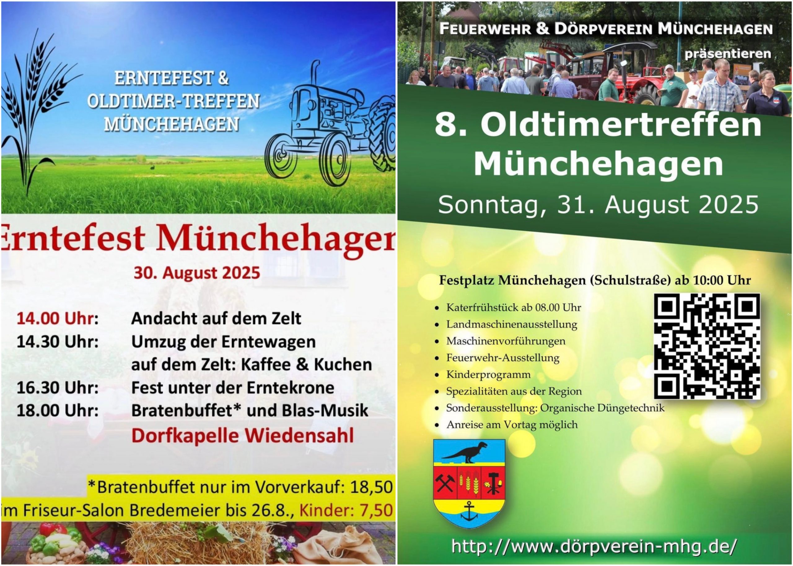 Mehr über den Artikel erfahren Erntefest und Oldtimertreffen Münchehagen